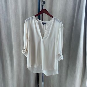 A PEA IN THE POD cream silk long-sleeve top